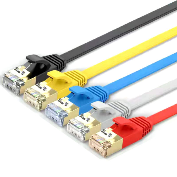 Câble Ethernet pour ordinateur en cuivre pur plat blindé de haute qualité Cat7, de couleur, pour routeur de réseau haut débit - Image 10