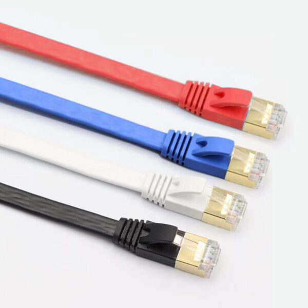 Câble Ethernet pour ordinateur en cuivre pur plat blindé de haute qualité Cat7, de couleur, pour routeur de réseau haut débit - Image 9