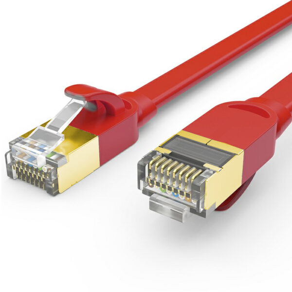 Câble Ethernet pour ordinateur en cuivre pur plat blindé de haute qualité Cat7, de couleur, pour routeur de réseau haut débit - Image 5